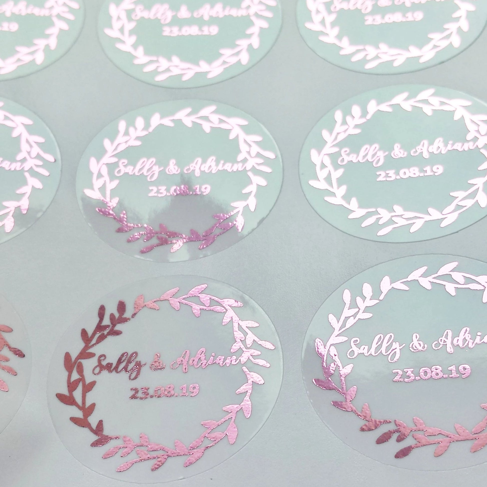 custom foiled transparent stickers