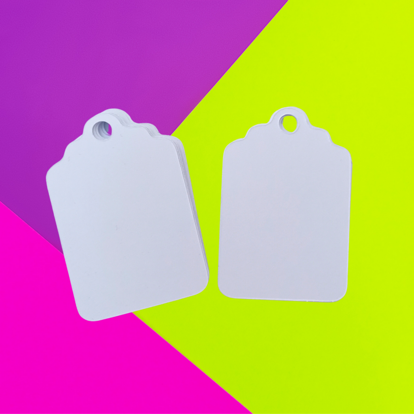 Blank white card tags