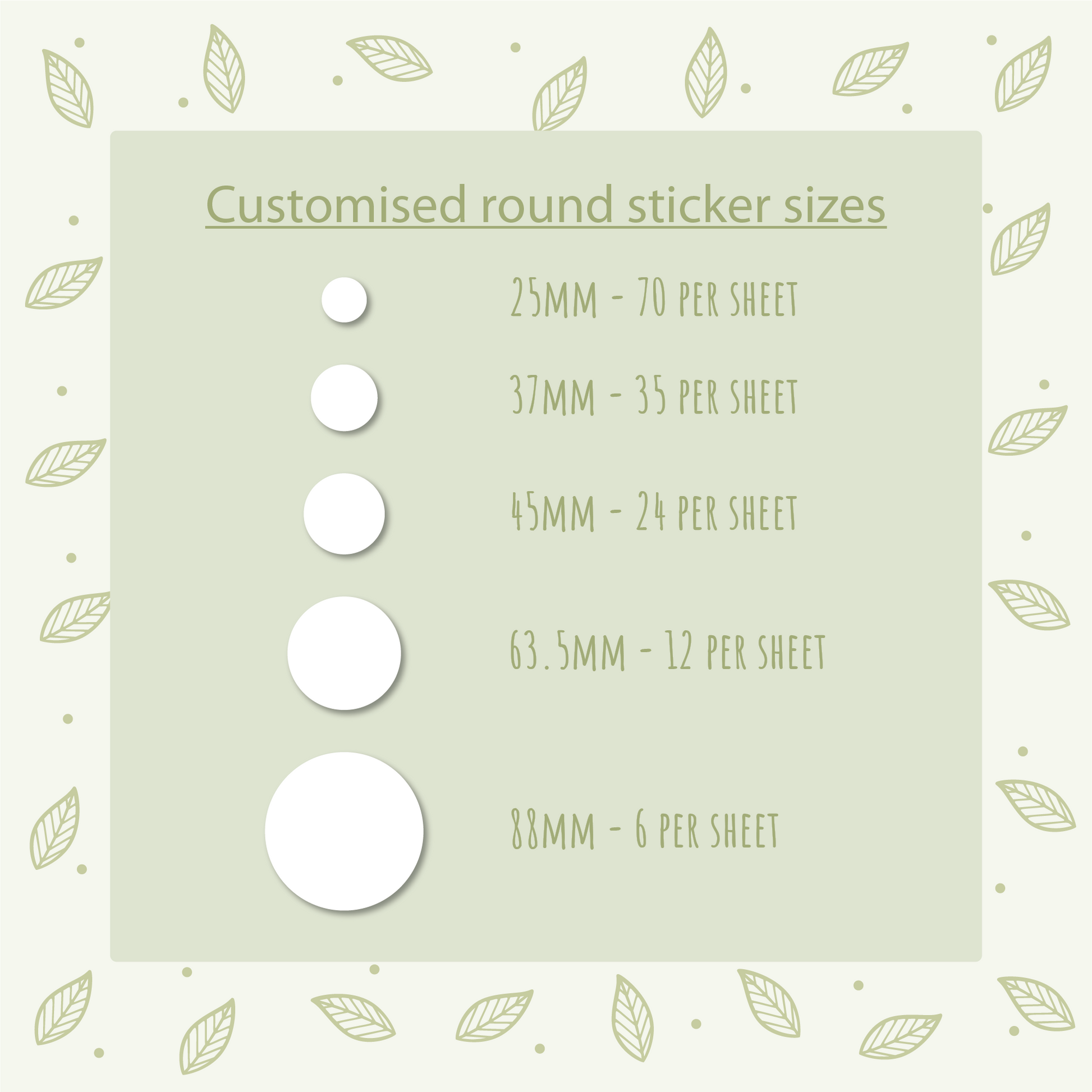 Eco friendly custom printed round stickers