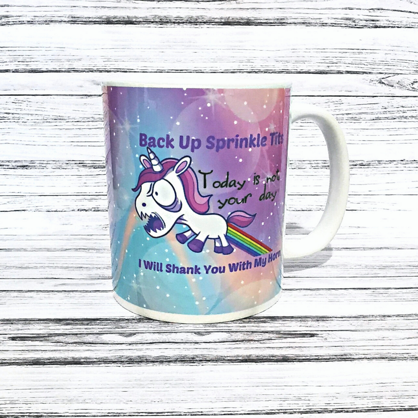 Back up sprinkle tits unicorn mug