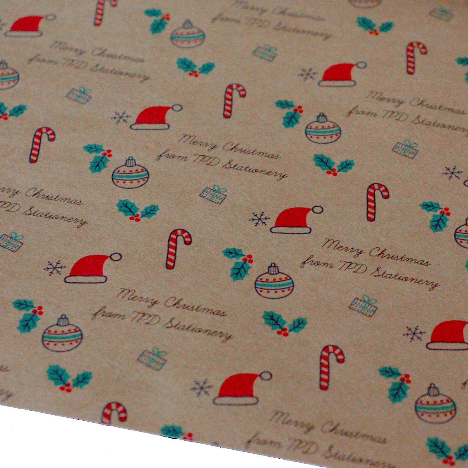 Personalised brown paper Christmas wrapping for small business packaging or personal use.