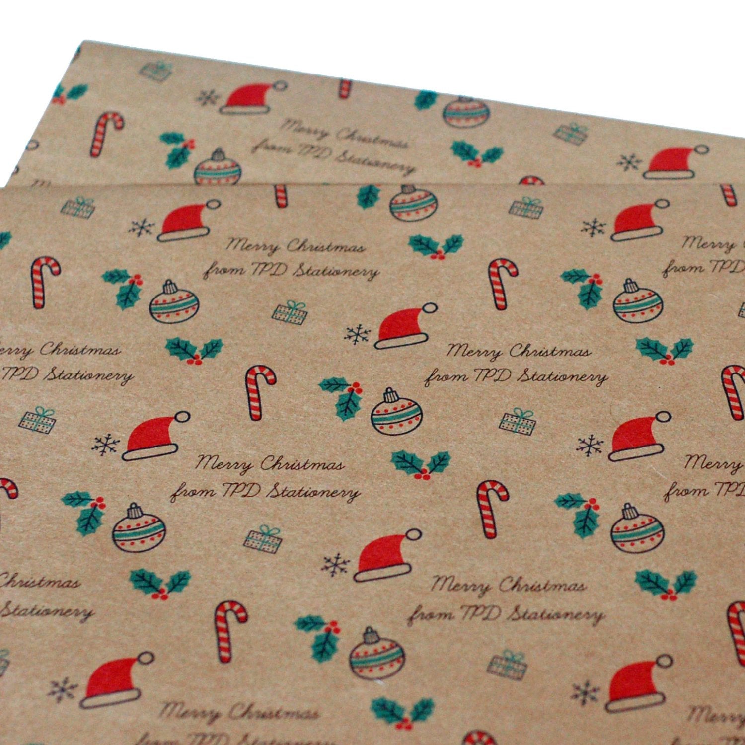Personalised brown paper Christmas wrapping for small business packaging or personal use.