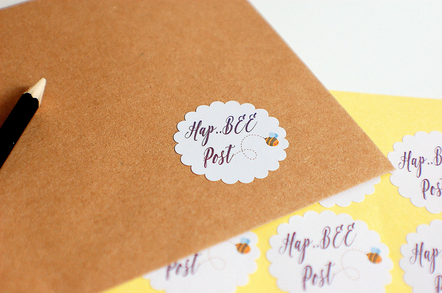 Happy Post bee stickers