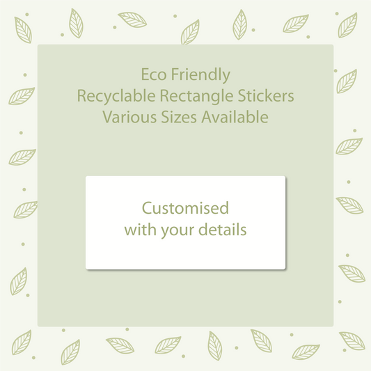 custom printed eco friendly recyclable stickers rectangle shape