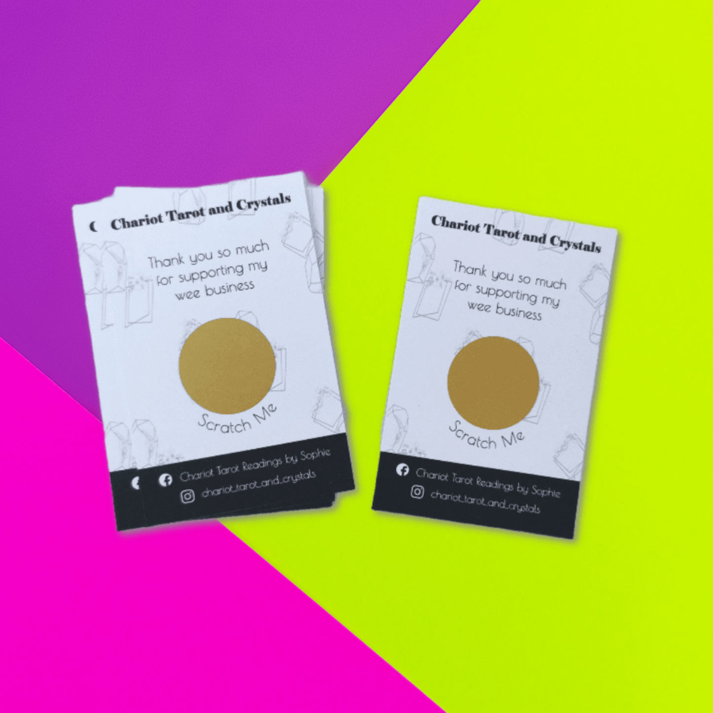 Custom scratch cards for business promotions customised with business details