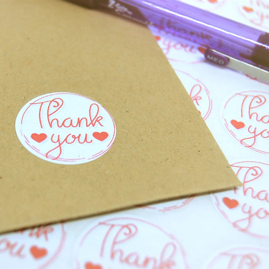 37mm round thank you stickers for posting products to customers