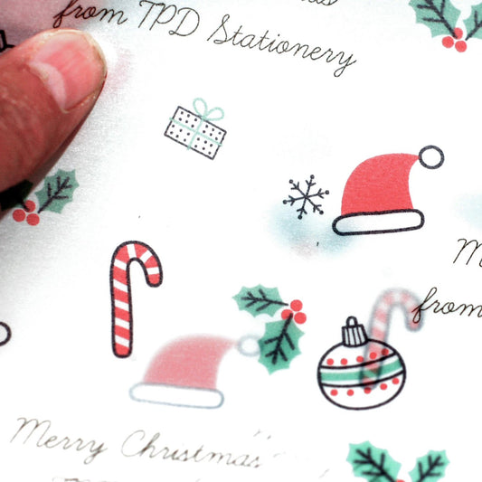 Personalised printed Christmas themed vellum paper