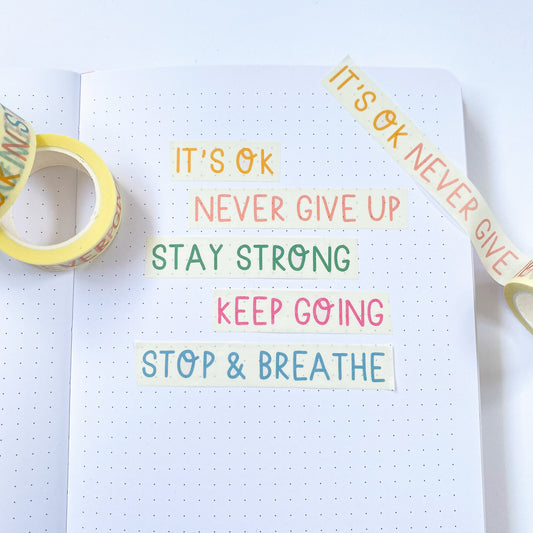 Positivity quotes washi tape