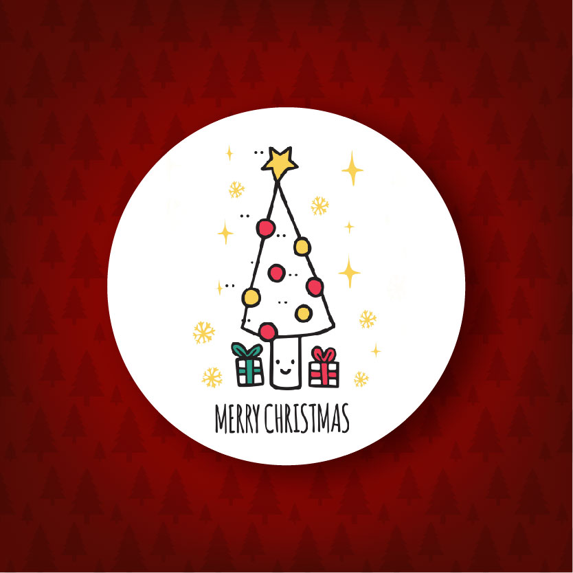 Christmas Tree with presents sticker