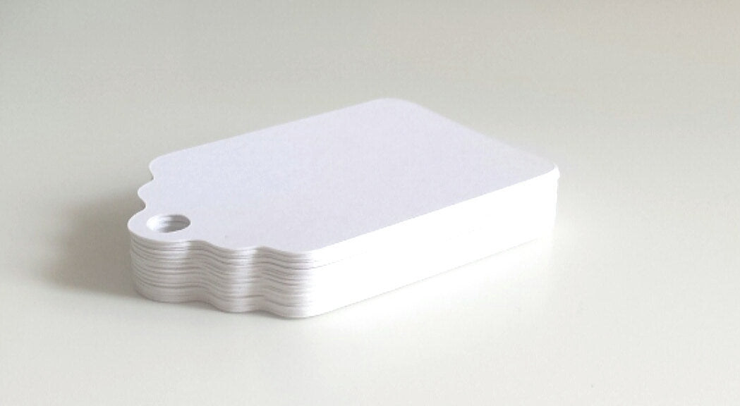 Blank white hang tags