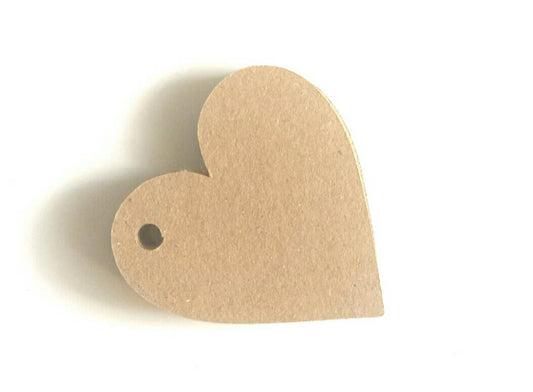 Heart shaped kraft card tags