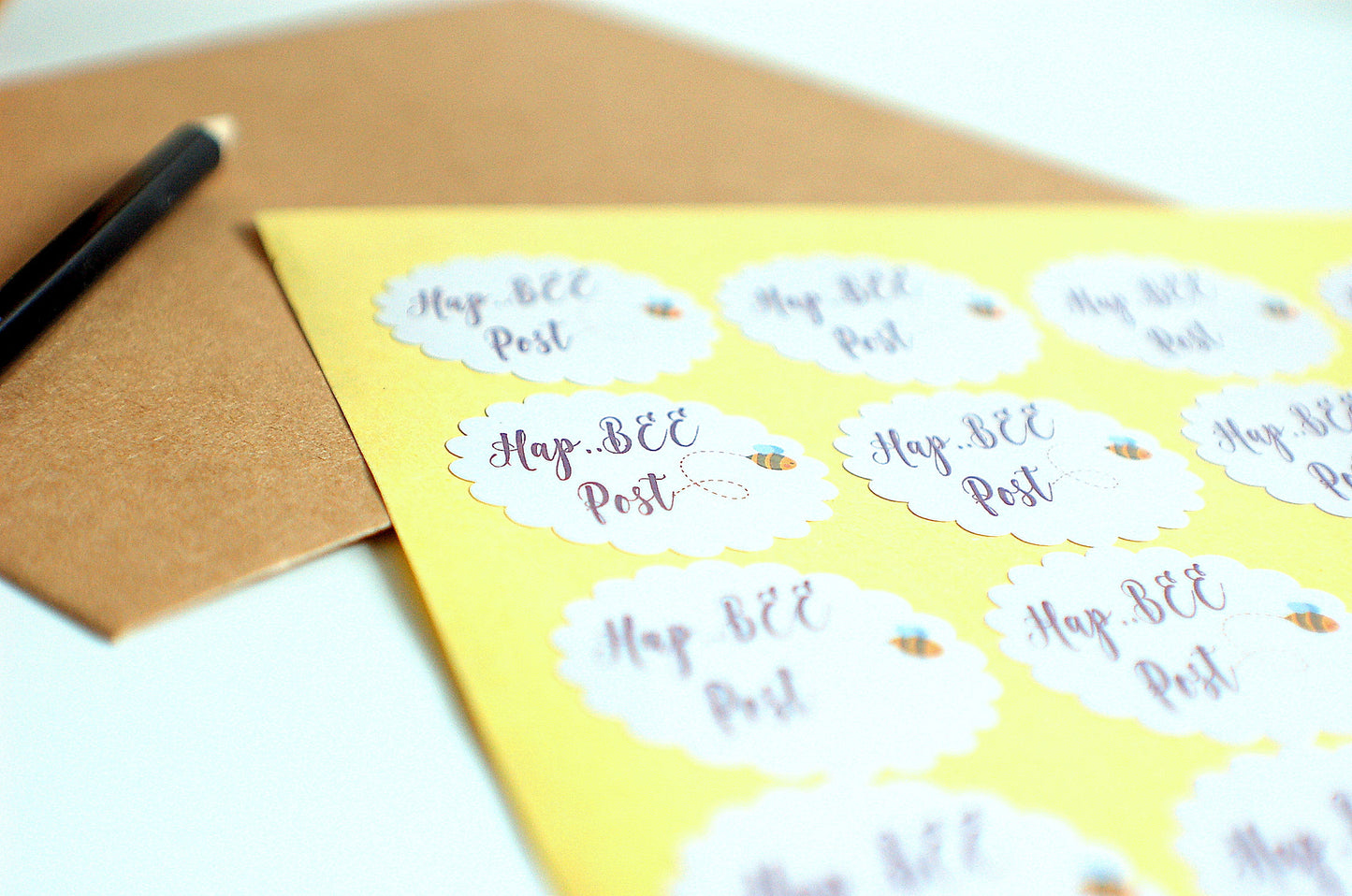 Happy Post bee stickers