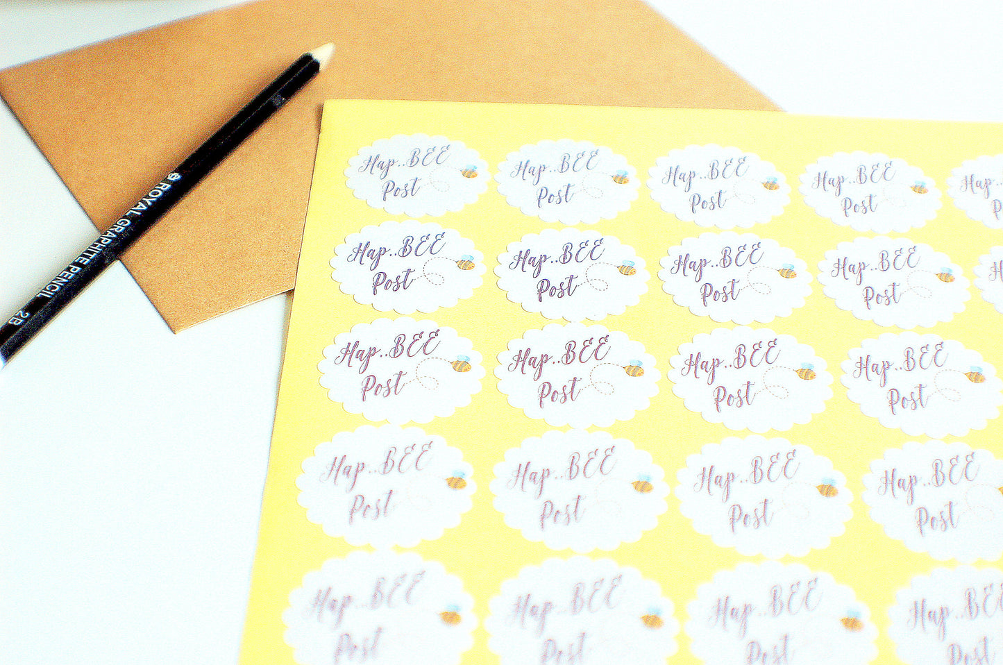 Happy Post bee stickers