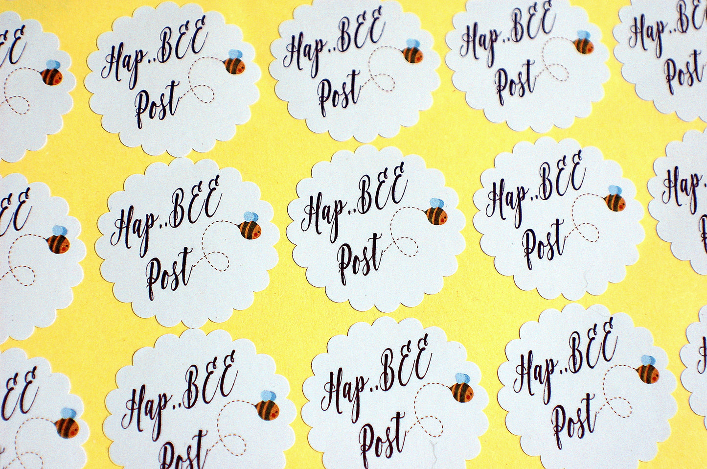 Happy Post bee stickers