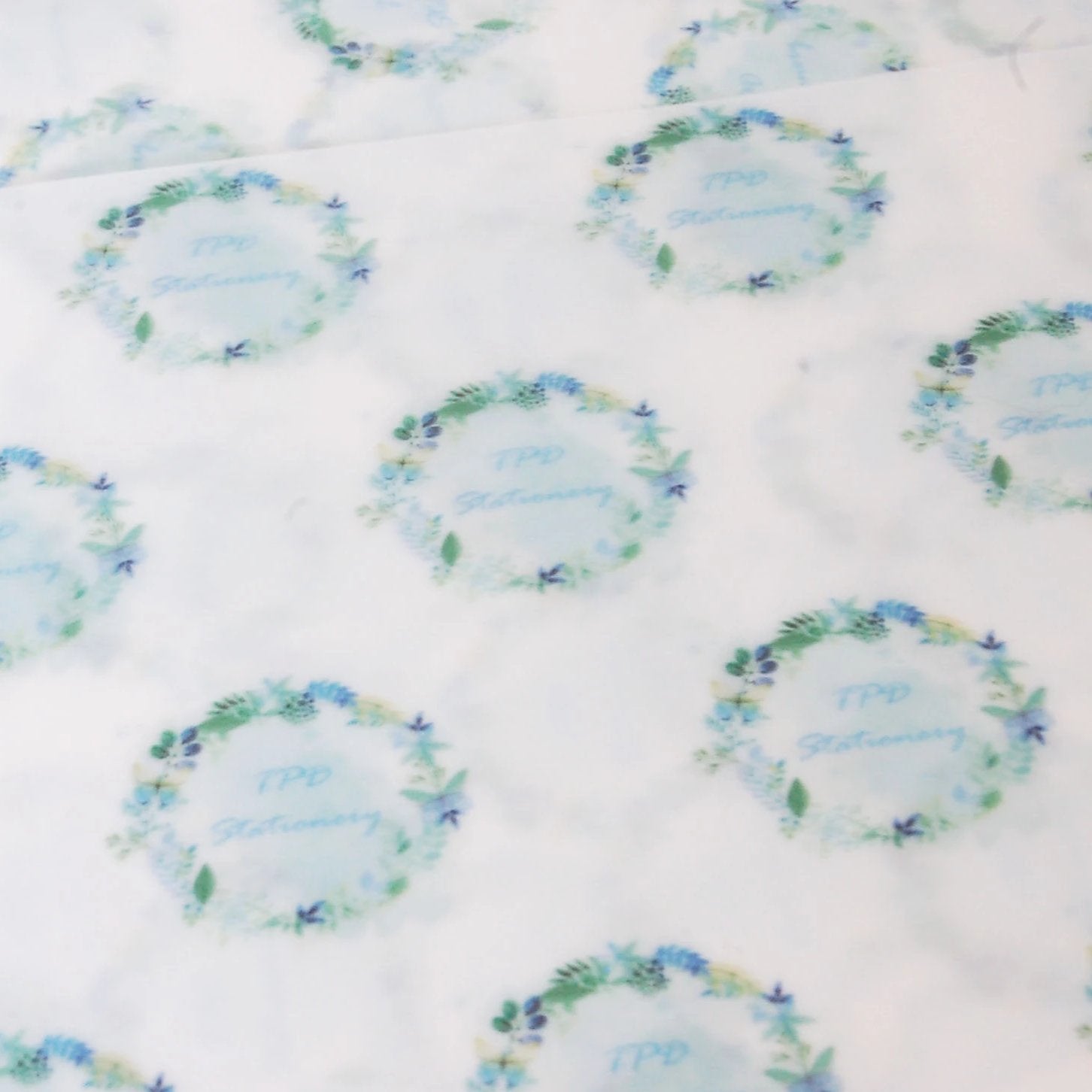 A3 and A4 customised printed vellum wrapping paper